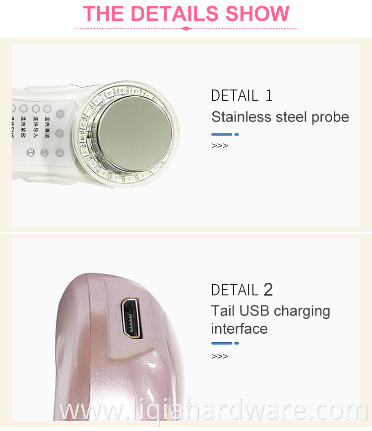 Ionic led photon sonic anti-aging ultrasonic therapy beauty device